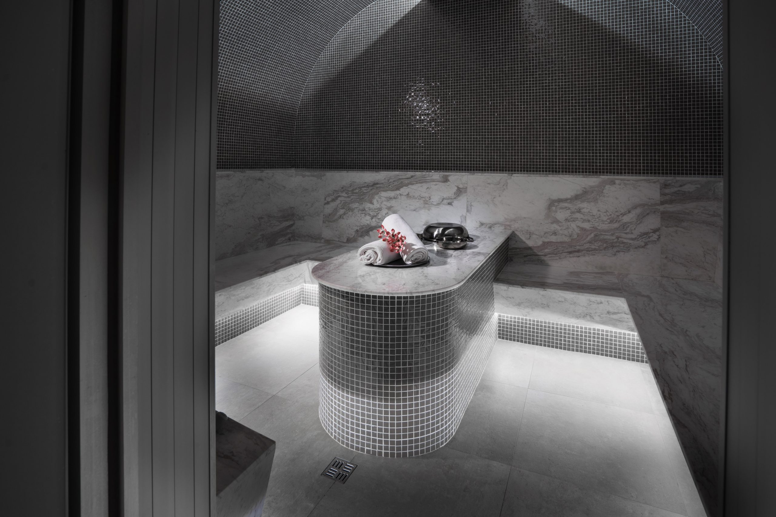 Interior of Turkish sauna, classic Turkish hammam